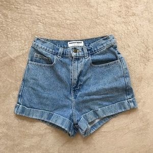 American Apparel High Waisted Denim Shorts